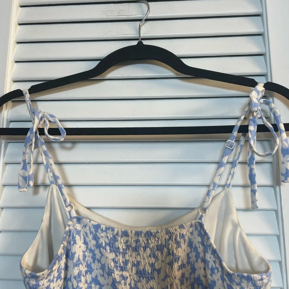 Lily Rose Daisy Mae Floral Romper Size S-Adjustable Straps w/Faux Ties, POCKETS! - Picture 9 of 11